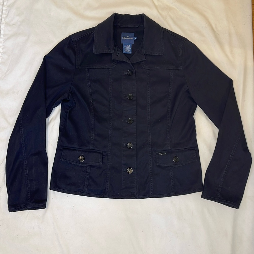 Women’s Faconnable Navy Cotton Jacket, Sz M